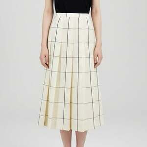 Vintage Fundamental Things Plaid Pleated Midi Skirt Sz
12 Windowpane Wool Blend